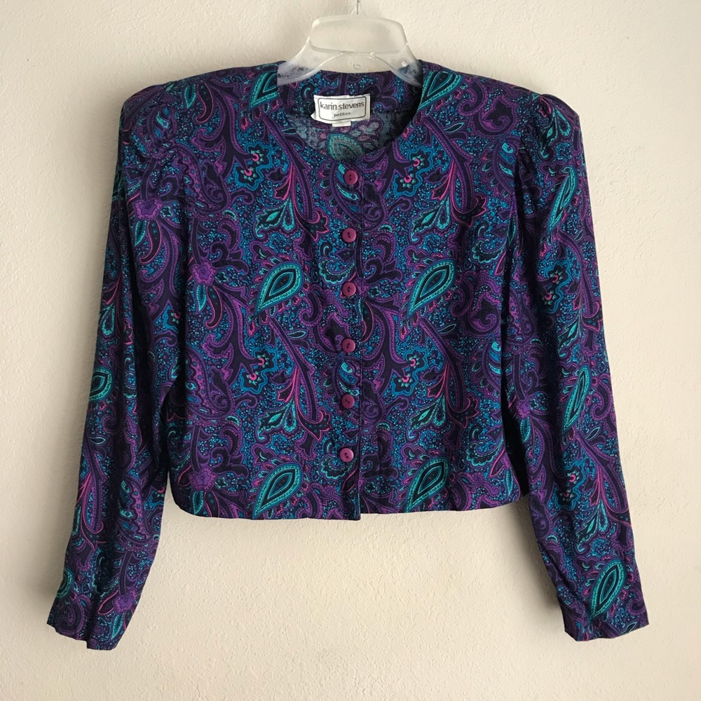 Vintage 80s Karin Stevens Cropped Top